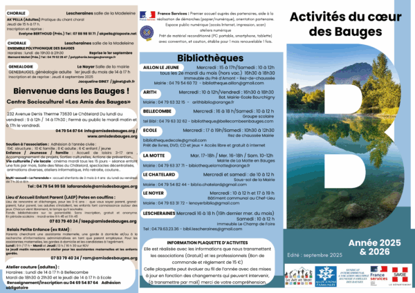 Plaquette des activités de loisirs 2025/2026